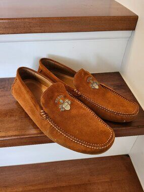 Bally brown suede driving loafers men's size 10.5